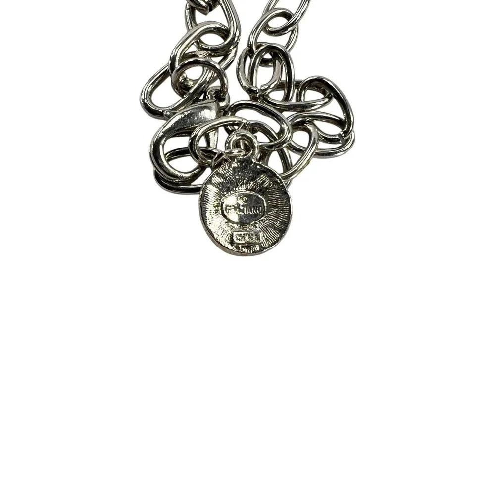 Long Charm Necklace Silver Tone 10 Assorted Charms Fish Heart Feather Graziano